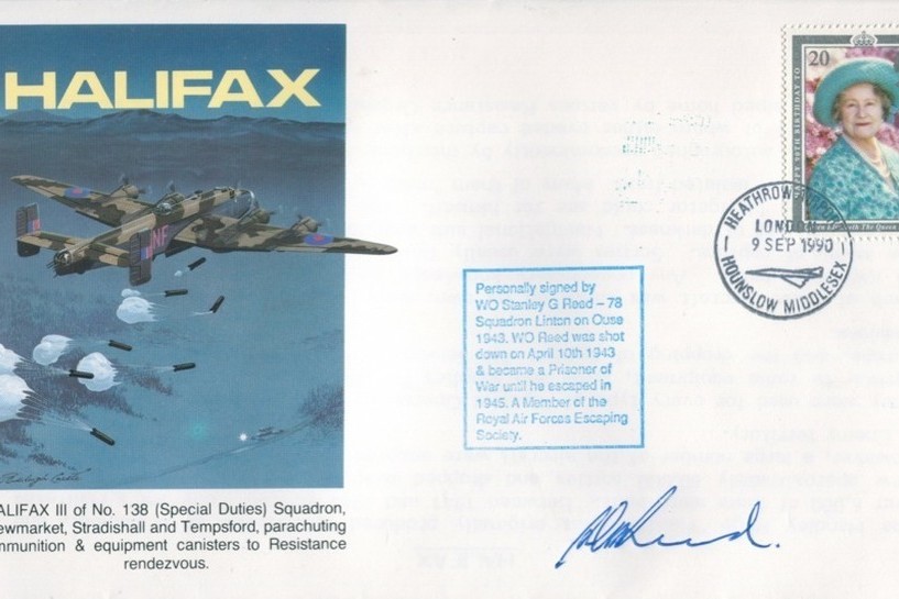 Halifax cover Sgd Escapee S G Reed of 78 Sq