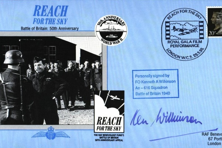 Battle of Britain cover Sgd K A Wilkinson a BoB pilot with 616 Sq