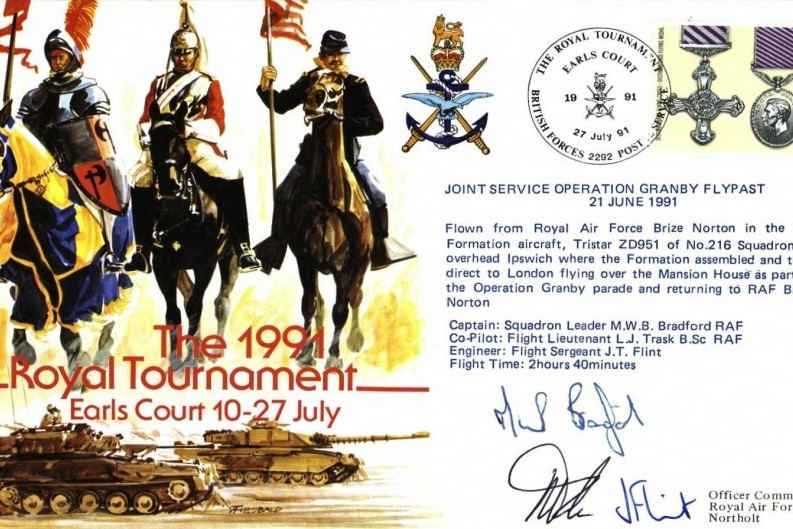 1991 Royal Tournament cover Sgd Bradford Trask and Flint
