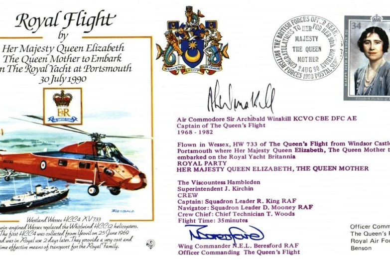 Royal Visit by Queen Mother cover Signed Beresford