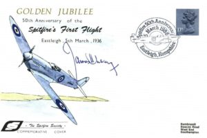Spitfire Cover Signed By J H Ginger Lacey The BoB Pilot Who Shot Down 18 Planes In The BoB And 28 In All