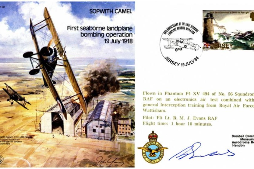 Sopwith Camel cover Signed pilot R M J Evans