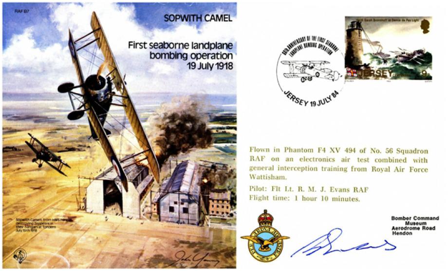 Sopwith Camel cover Signed pilot R M J Evans