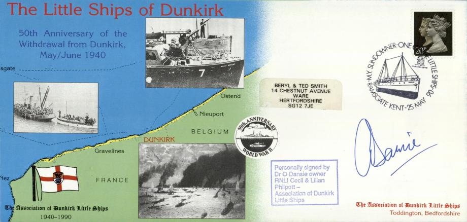 Dunkirk Little Ships cover Sgd Dr O Dansie
