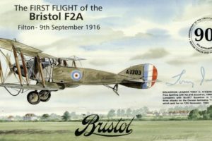 Bristol F2A cover Sgd Tony Iveson a BoB pilot and 617 Sq member