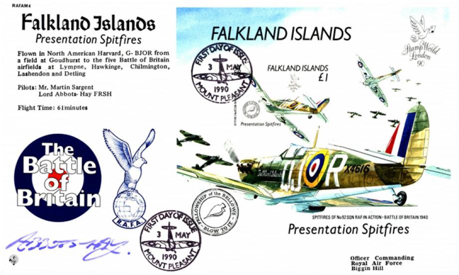 Falkland Islands Cover Signed Lord of Abbots-Hay