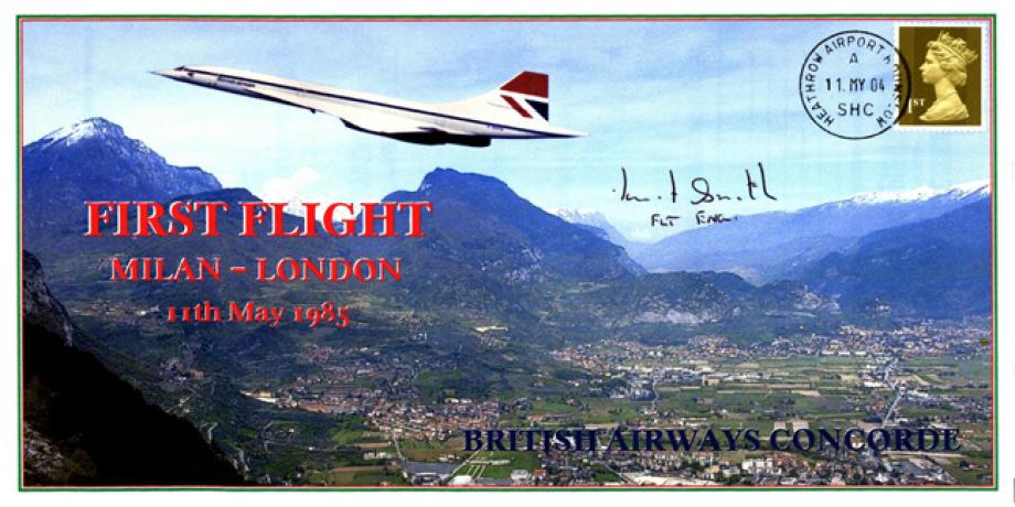 Concorde cover Milan-London Sgd Ian Smith