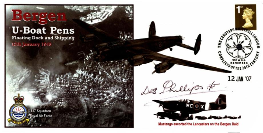 Dambusters 617 Squadron Cover Signed Des Phillips Bergen