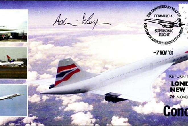 Concorde cover London - New York Sgd Adrian Thompson