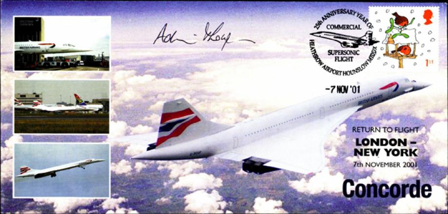 Concorde cover London - New York Sgd Adrian Thompson