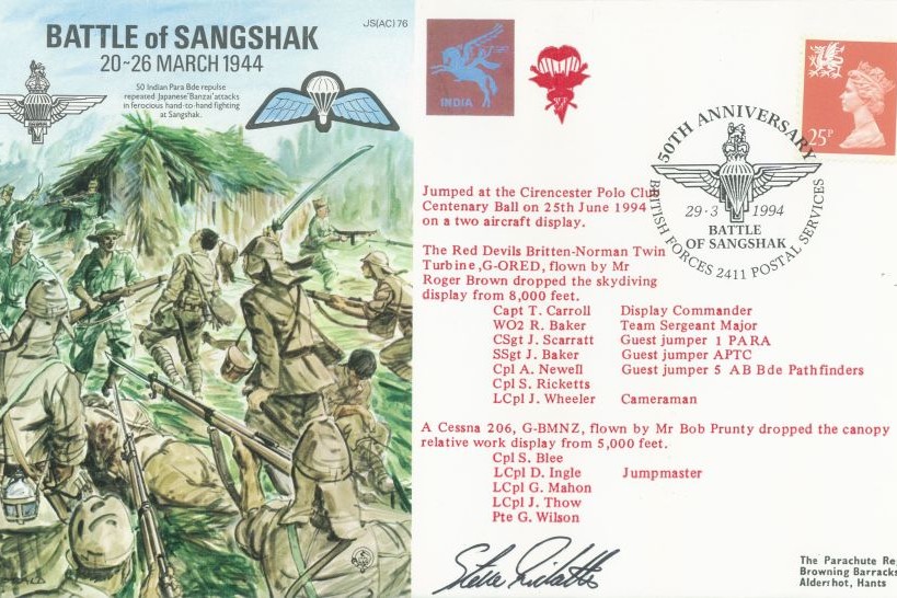 Battle of Sangshak cover Signed S Ricketts