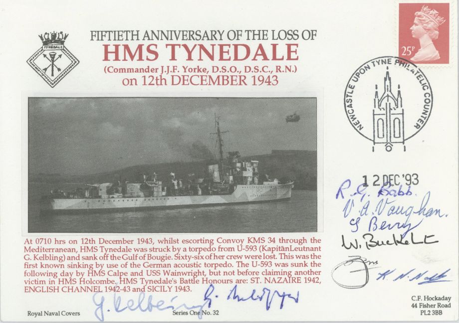 HMS Tynedale cover Sgd 6 survivors and 2 U Boat crew
