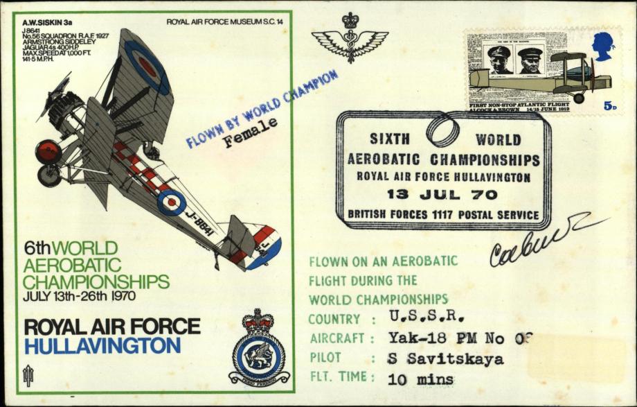 World Aerobatic Championships 1970 cover Sgd Savitskaya