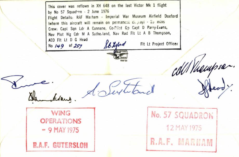 No 57 Squadron cover Sgd by 5 crew