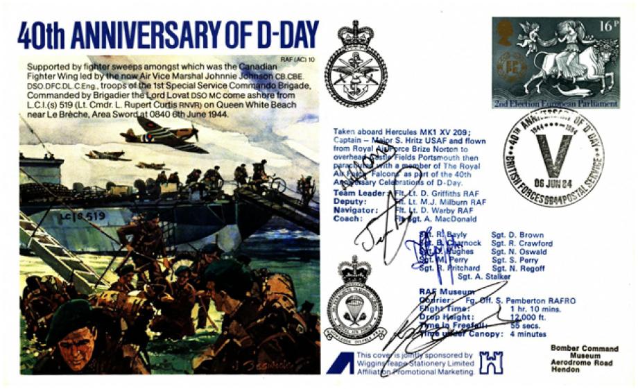 D Day cover Crew signed