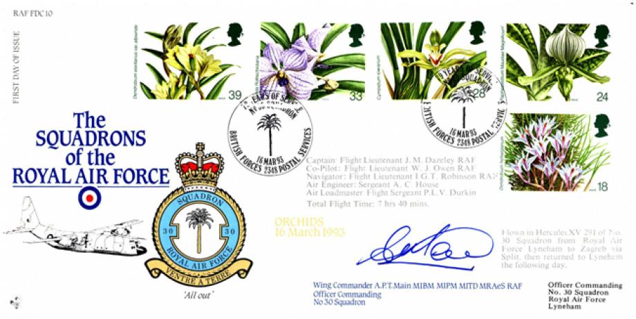 30 Squadron FDC Signed by WC A P T Main the OC of 30 Squadron
