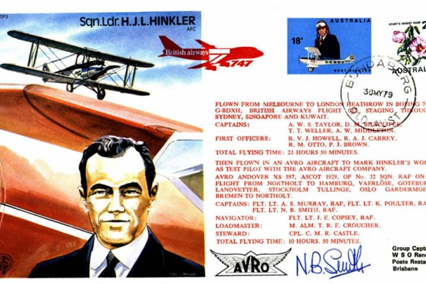 H J L Hinkler the Test Pilot cover Sgd N B Smith