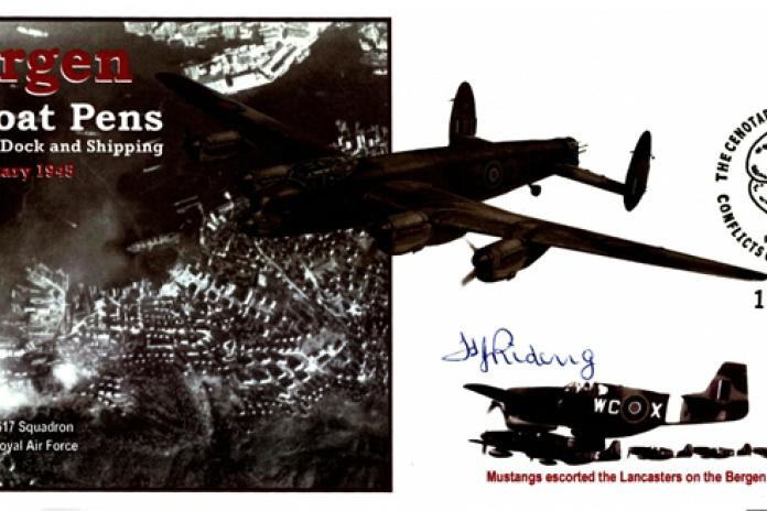Dambusters 617 Squadron Cover Signed Harold Riding Bergen 