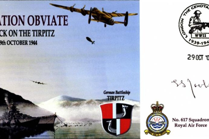 Dambusters 617 Squadron Cover Signed Leonard Rooke Tirpitz