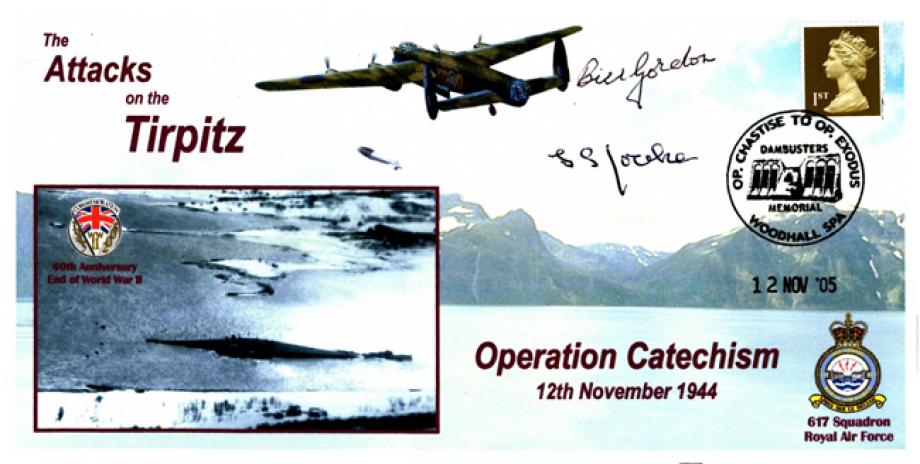 Dambusters 617 Squadron Cover Signed Rooke and Gordon Tirpitz