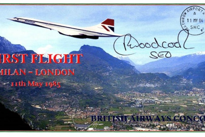 Concorde cover Milan-London Sgd Bob Woodcock