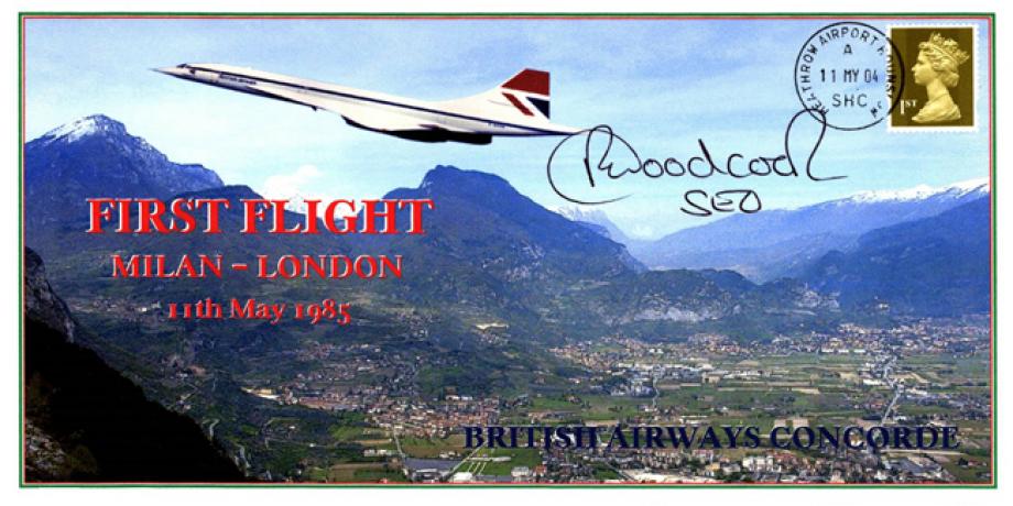 Concorde cover Milan-London Sgd Bob Woodcock