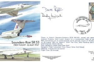 Saunders-Roe SR 53 cover crew signed Piper and Miller