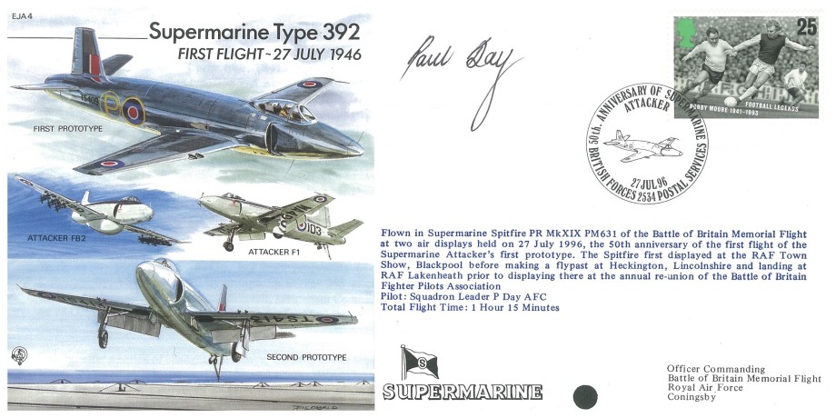 Supermarine Type 392 cover Signed P Day