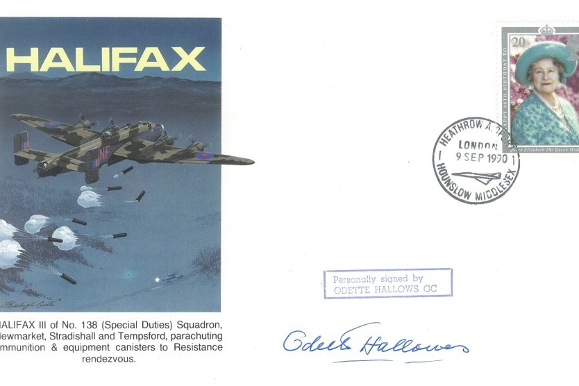 Halifax cover Sgd Odette Hallowes of the Resistance