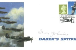 Baders Spitfires Cover Signed by Sandy Johnstone Who Was A BoB Pilot With 602 Squadron