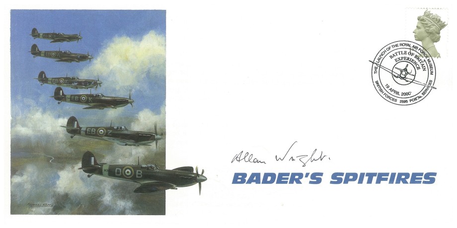 Baders Spitfires Cover Signed By A R Wright Who Was A BoB Pilot With 29 Squadron And 92 Squadron