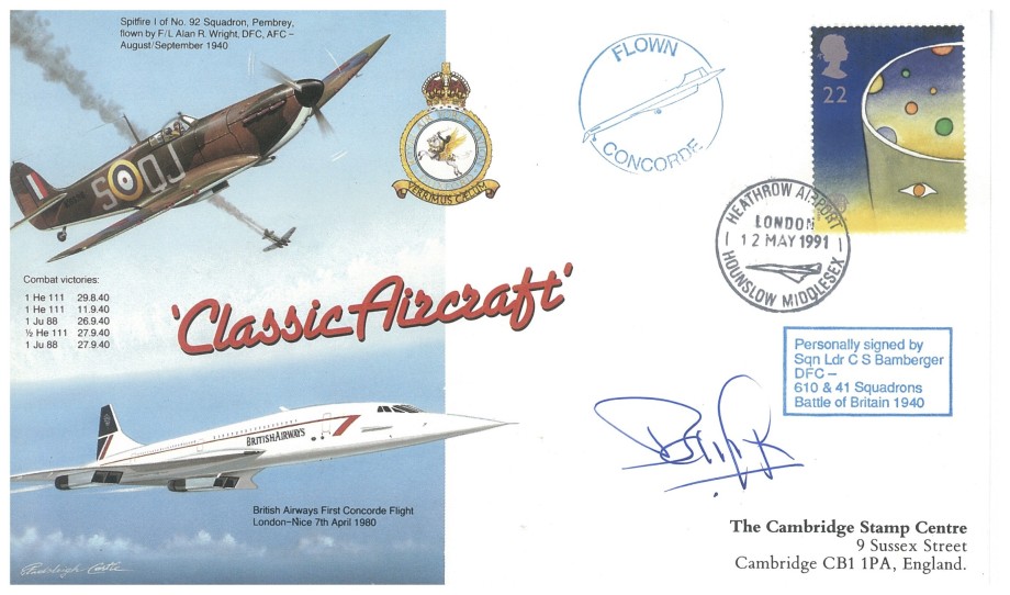 Battle of Britain cover Sgd C S Bamberger a BoB pilot with 41 Sq