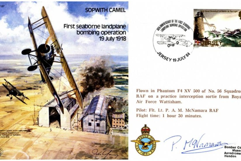 Sopwith Camel cover Signed pilot P A M McNamara