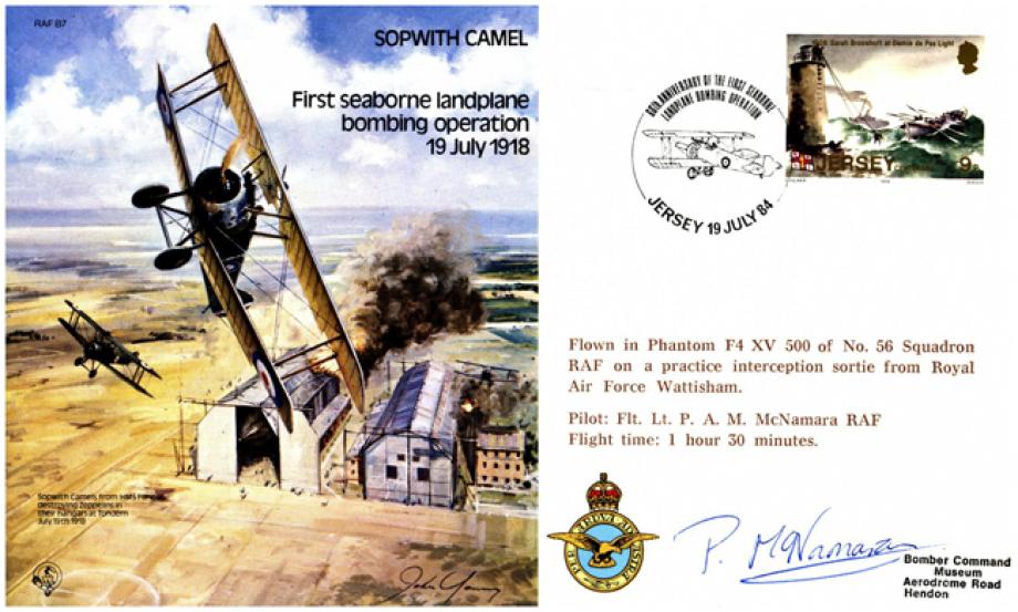 Sopwith Camel cover Signed pilot P A M McNamara