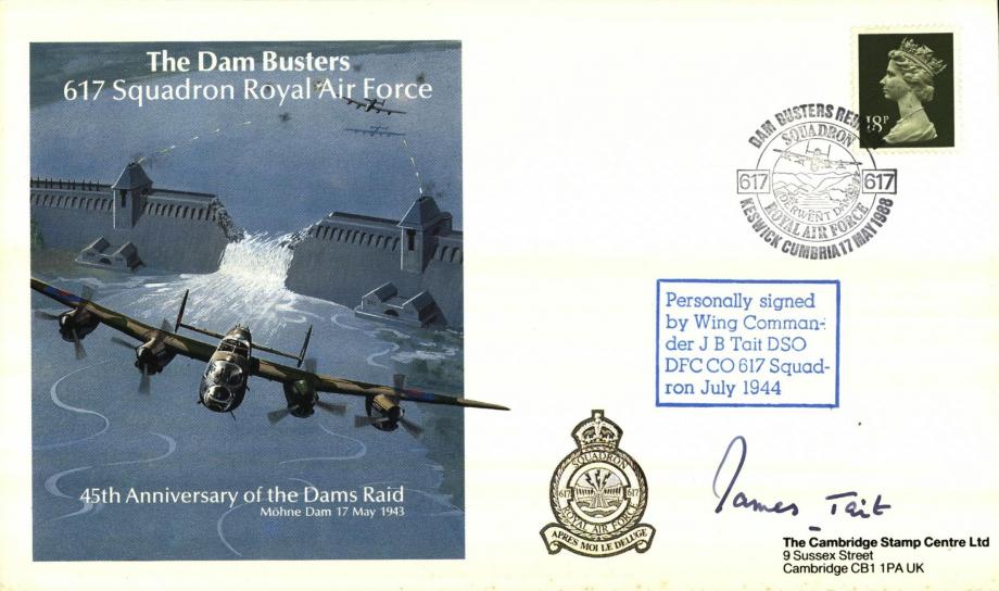 Dambusters 617 Squadron Cover Signed J B Tait Tirpitz