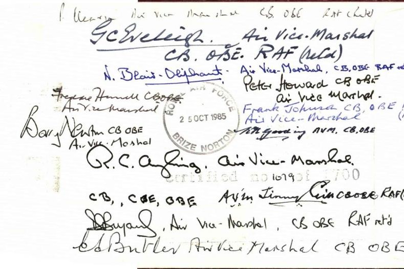 Order of the Bath cover Pilot signed by 12 RAF holders