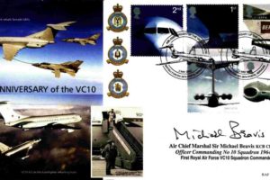 VC10 cover Sgd Sir michael Beavis OC of 10 Sq