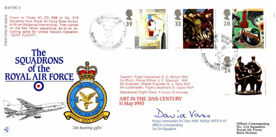 216 Squadron FDC Signed by WC D C Vass the OC of 216 Squadron