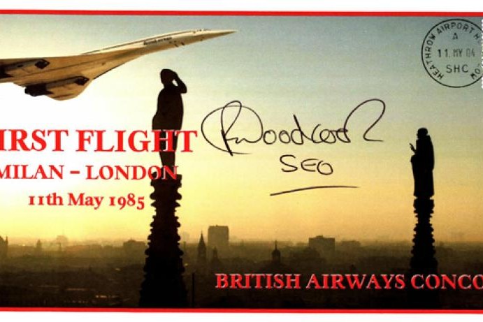 Concorde cover Milan-London Sgd Bob Woodcock