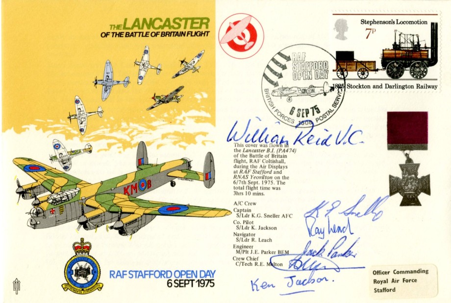 Lancaster of the BOB Flight cover Sgd Bill Reid VC and crew