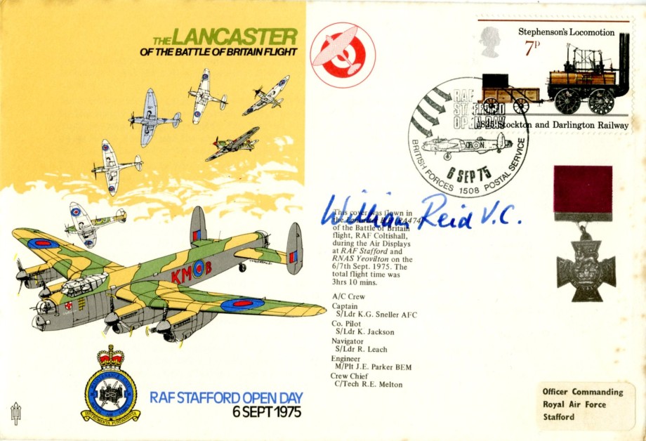 Lancaster of the BOB Flight cover Sgd Bill Reid VC