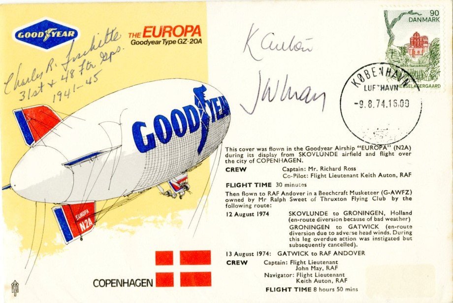 The Europa Goodyear Airship cover Sgd crew and Fischette