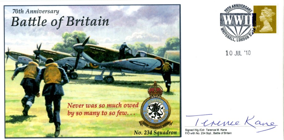 Battle Of Britain Cover Signed T M Kane A BoB Pilot With 234 Sq