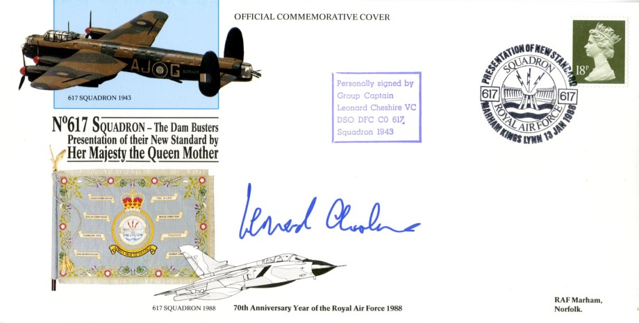 Dambusters 617 Squadron Cover Signed Leonard Cheshire VC