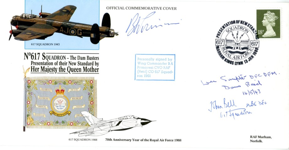 Dambusters 617 Squadron Cover Signed Sumpter And Bell