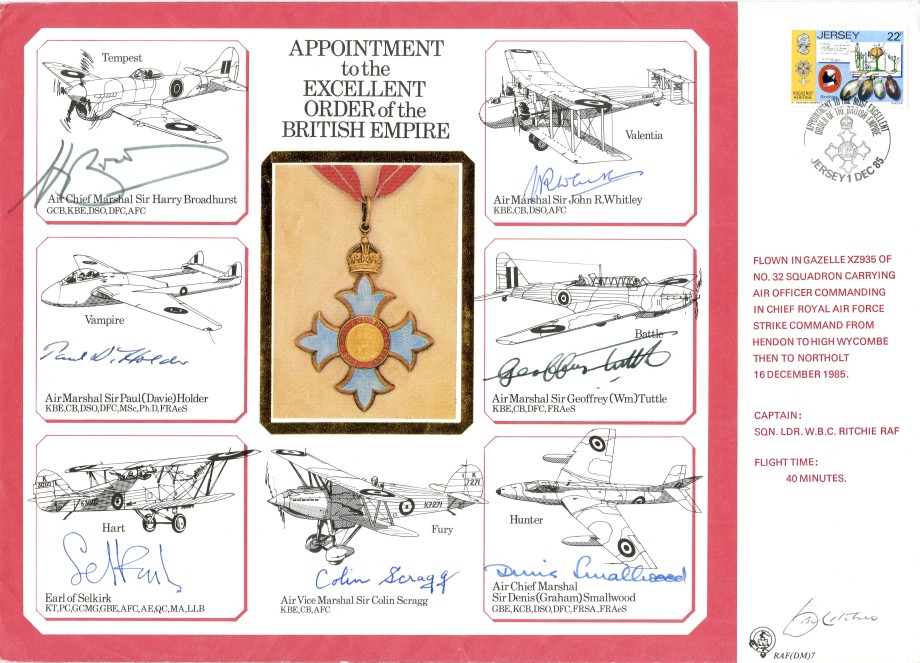 Order of the British Empire,OBE.Large Signed cover