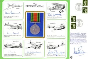 Defence Medal.Large Signed cover