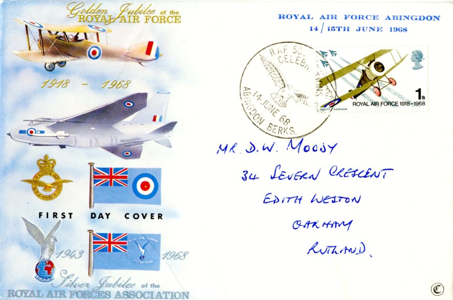 50th Anniversary of the RAF cover Abingdon postmark  Not issued on first day