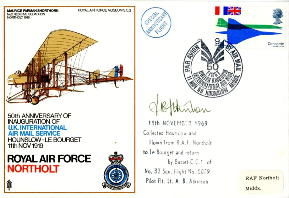 UK International Air Mail Service cover Sgd Atkinson