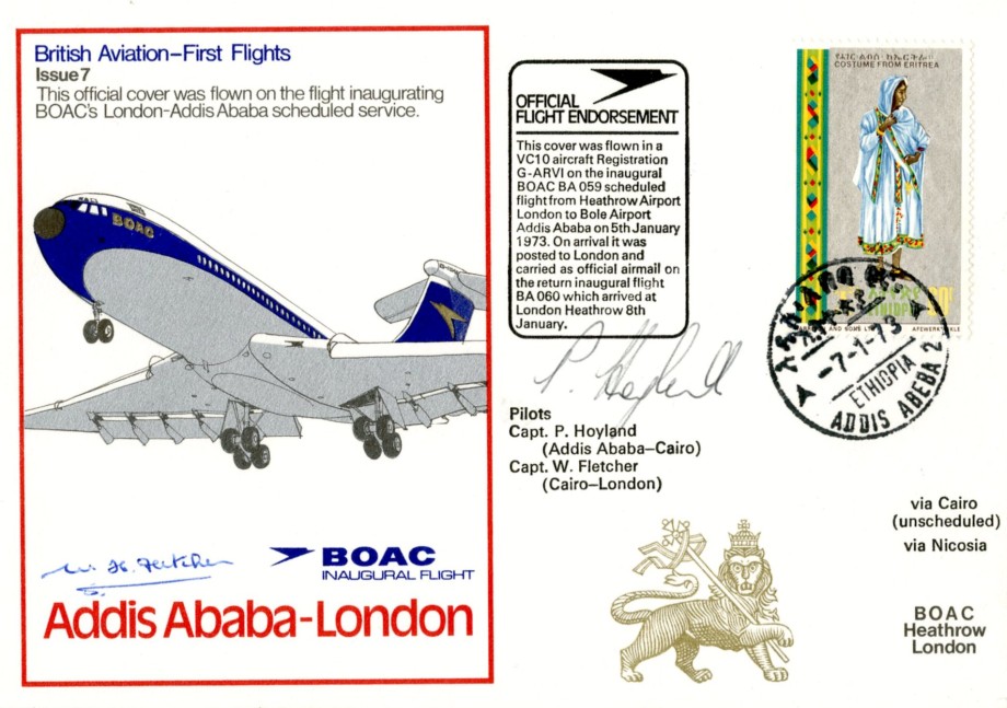 BOAC Inaugral Flight cover Sgd Hoyland and Fletcher